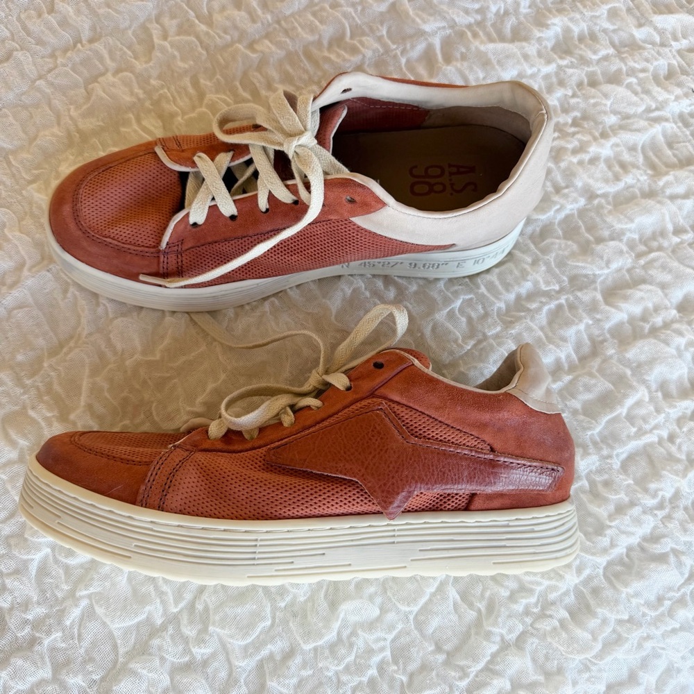 A.S.98 Alfie Platform Sneakers in Rust Orange EU 39 - Picture 3 of 13